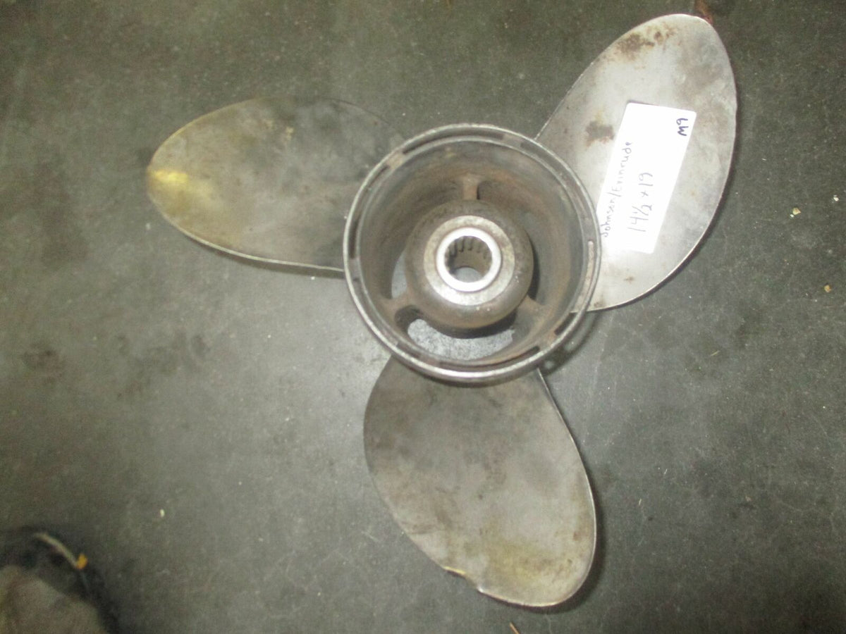 Johnson Evinrude outboard stainless steel propeller 14 1/2 by 19