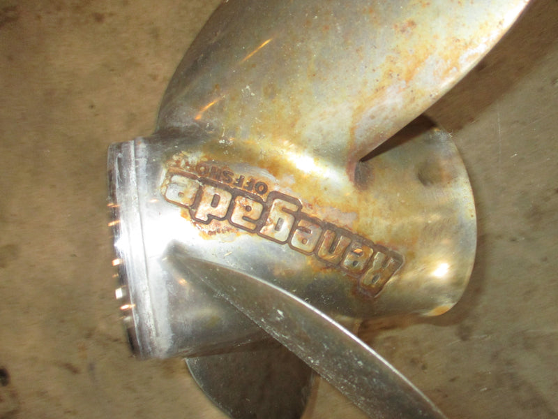 Evinrude outboard stainless steel 4 blade propeller 14.25x19